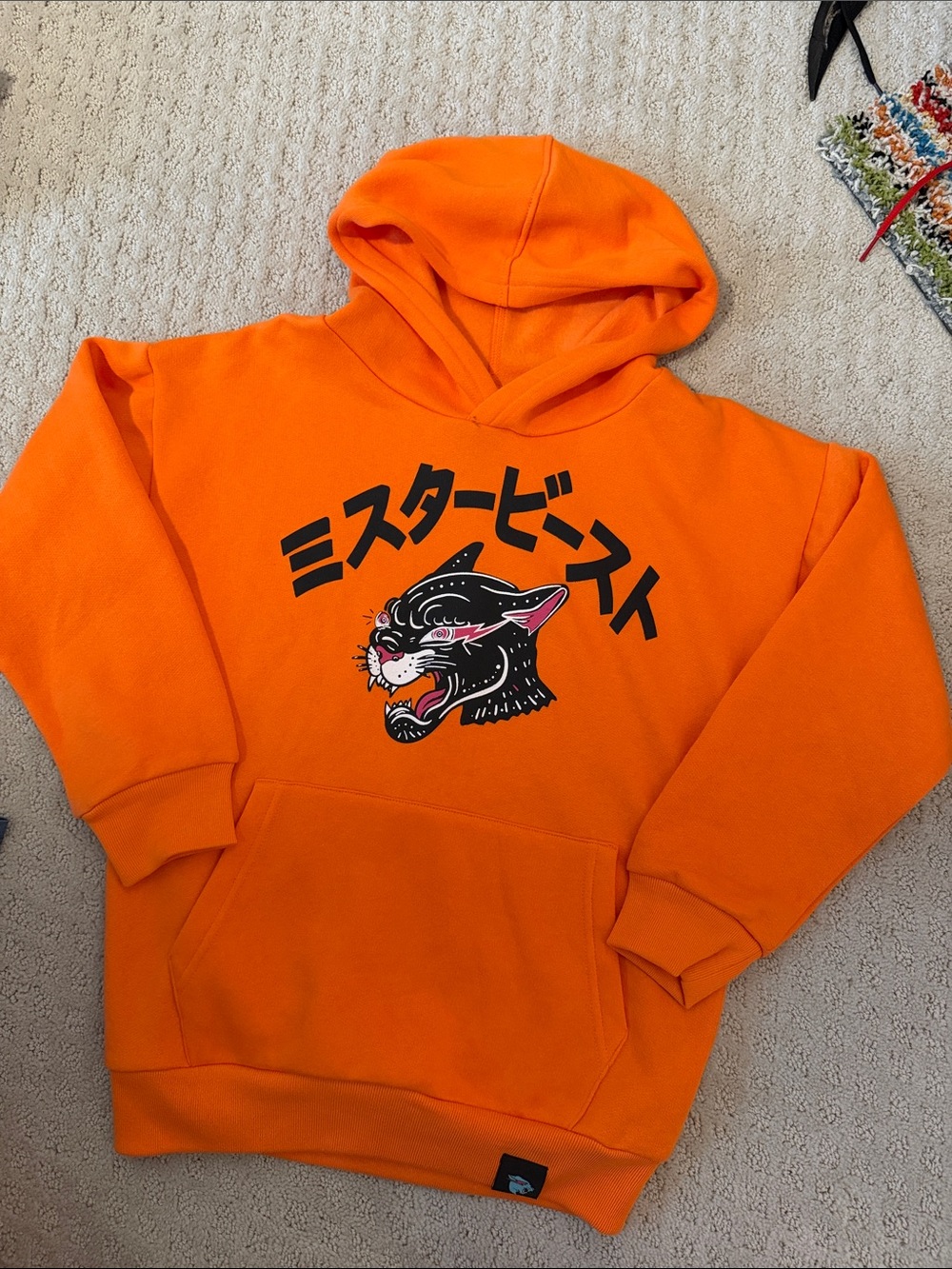 Mr Beast Bright Orange Graphic Hoodie